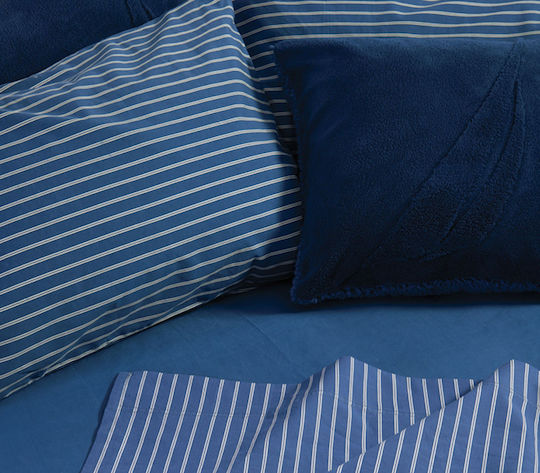 Nef-Nef Homeware Nautica Coast Σετ Σεντόνια Υπέρδιπλα 240x270εκ. Navy Μπλε (4τμχ)