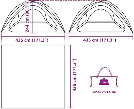 vidaXL Σκίαστρο 4 Ατόμων Γκρι