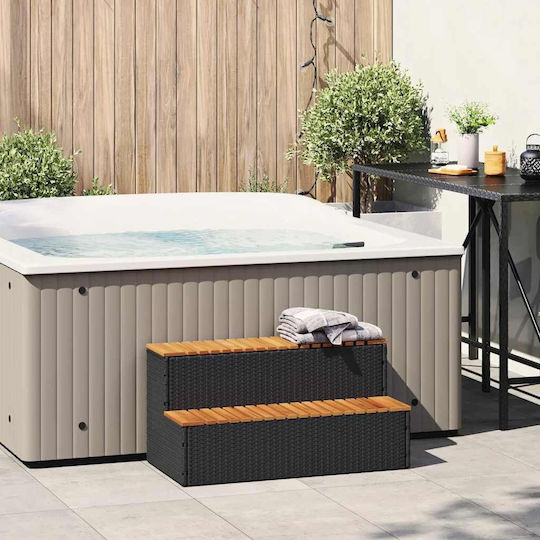 vidaXL Pool Step made of Wood 100x50x50.5cm Black