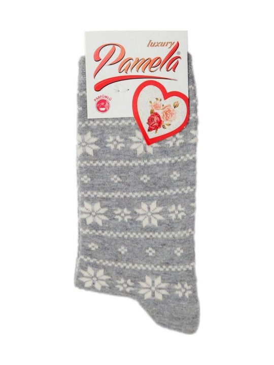 Șosete Casual pentru Femei Floare Bumbac Pamela 18848 Gri Deschis