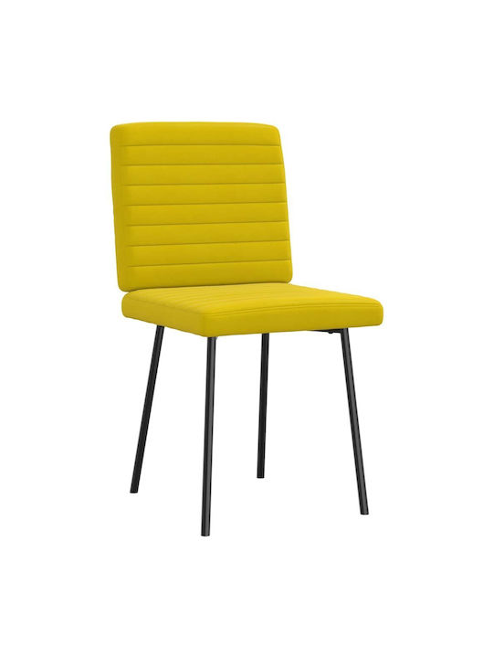 Dining Room Velvet Chair Yellow 45x54x83cm 2pcs