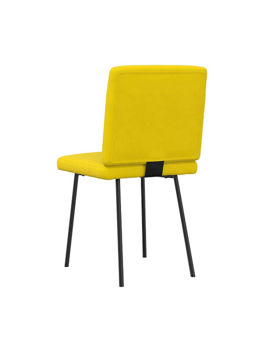 Dining Room Velvet Chair Yellow 45x54x83cm 2pcs
