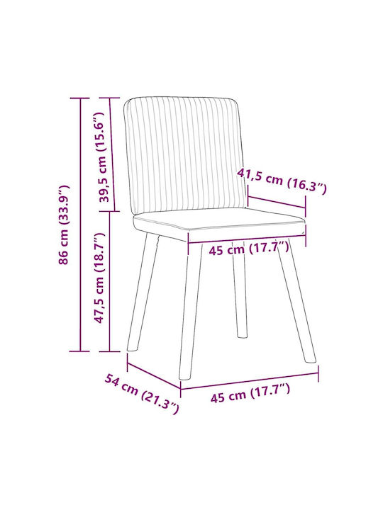 Dining Room Fabric Chair Blue 45x54x86cm 2pcs