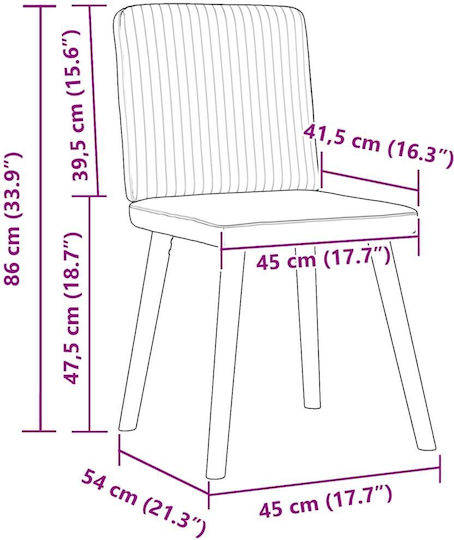 Stühle Speisesaal Blue 2Stück 45x54x86cm