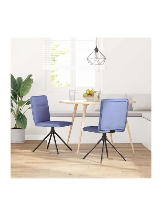 Dining Room Fabric Chair Blue 46.5x53x84cm 2pcs