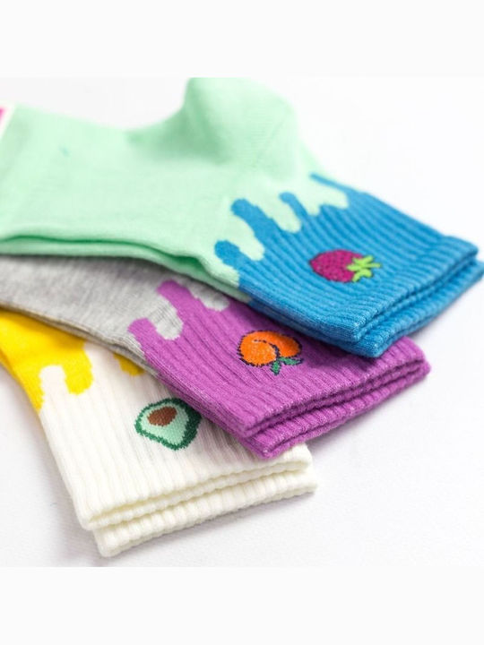 Șosete scurte pentru femei Fruits II Bumbac 3 perechi Design 36485 Multicolor