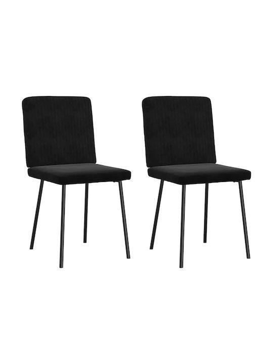 Dining Room Velvet Chair Black 45x54x83cm 2pcs