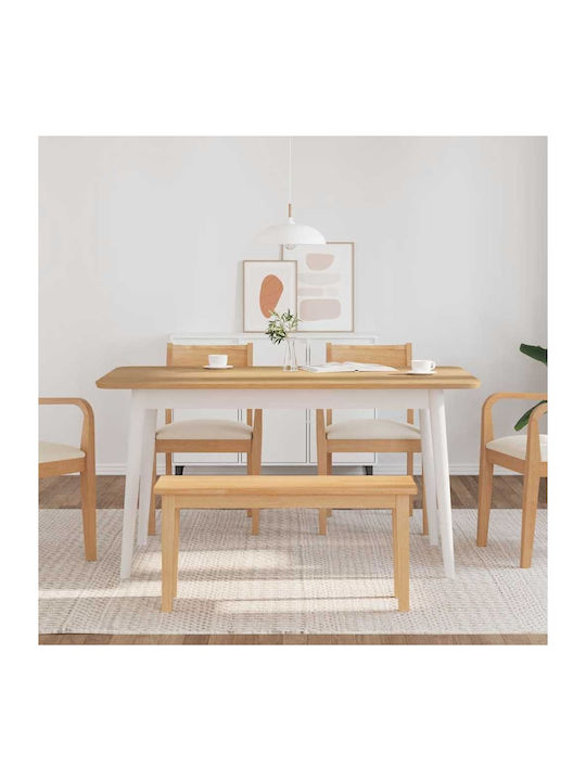 Dining Room Bench with Wooden Surface Coffee 90x30x45cm