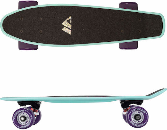 Action One Complete Penny Board Pro Series 56 X 15 Cm Wide Wheels Turquoise