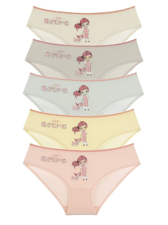 Donella Set of Kids' Briefs Multicolored 5pcs