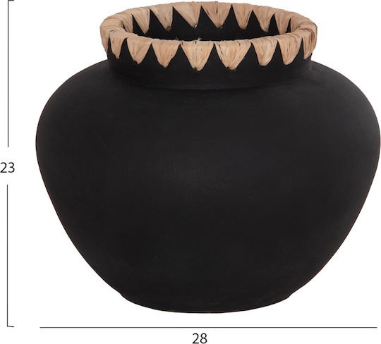 HomeMarkt Vase Keramik Renton Schwarz F28xY23cm