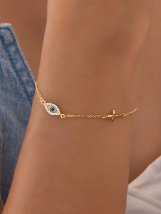 Bracelet Chain with design Eye made of Gold 14K