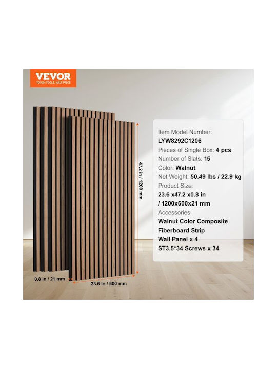 Vevor Covor Rectangular Walnut