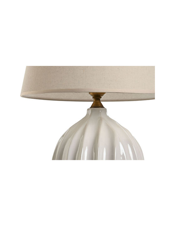 Home Esprit Ceramic Table Lamp with White Shade and Base