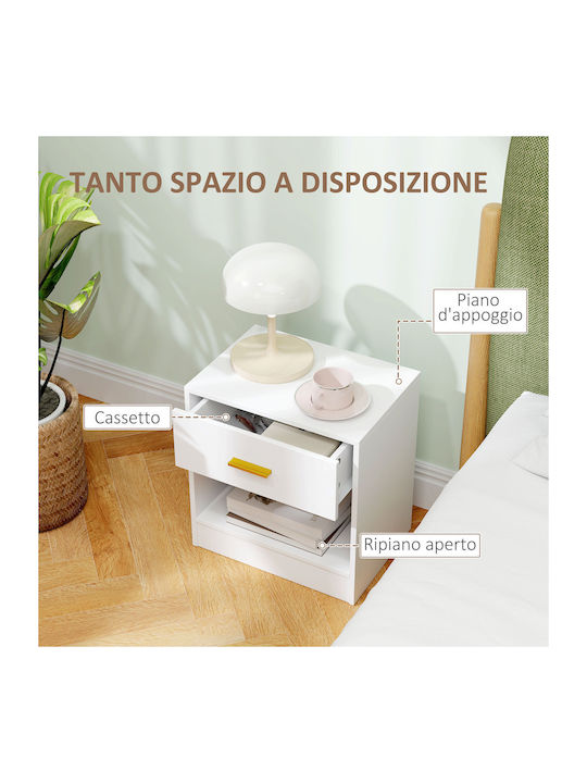 Bedside Tables Wooden White 2 Pieces 39x28x41cm