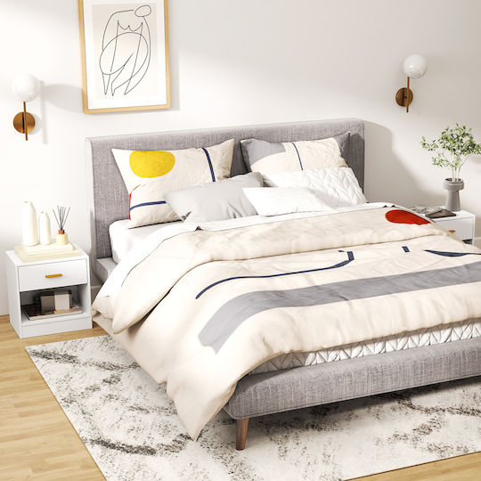 Bedside Tables Wooden White 2 Pieces 39x28x41cm