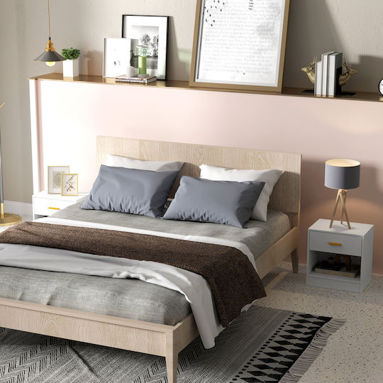 Bedside Tables Wooden White 2 Pieces 39x28x41cm