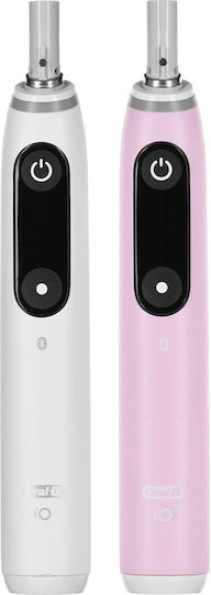 Oral-B iO Series 6 Electric Toothbrush with Timer and Pressure Sensor Duo Pack White/Pink