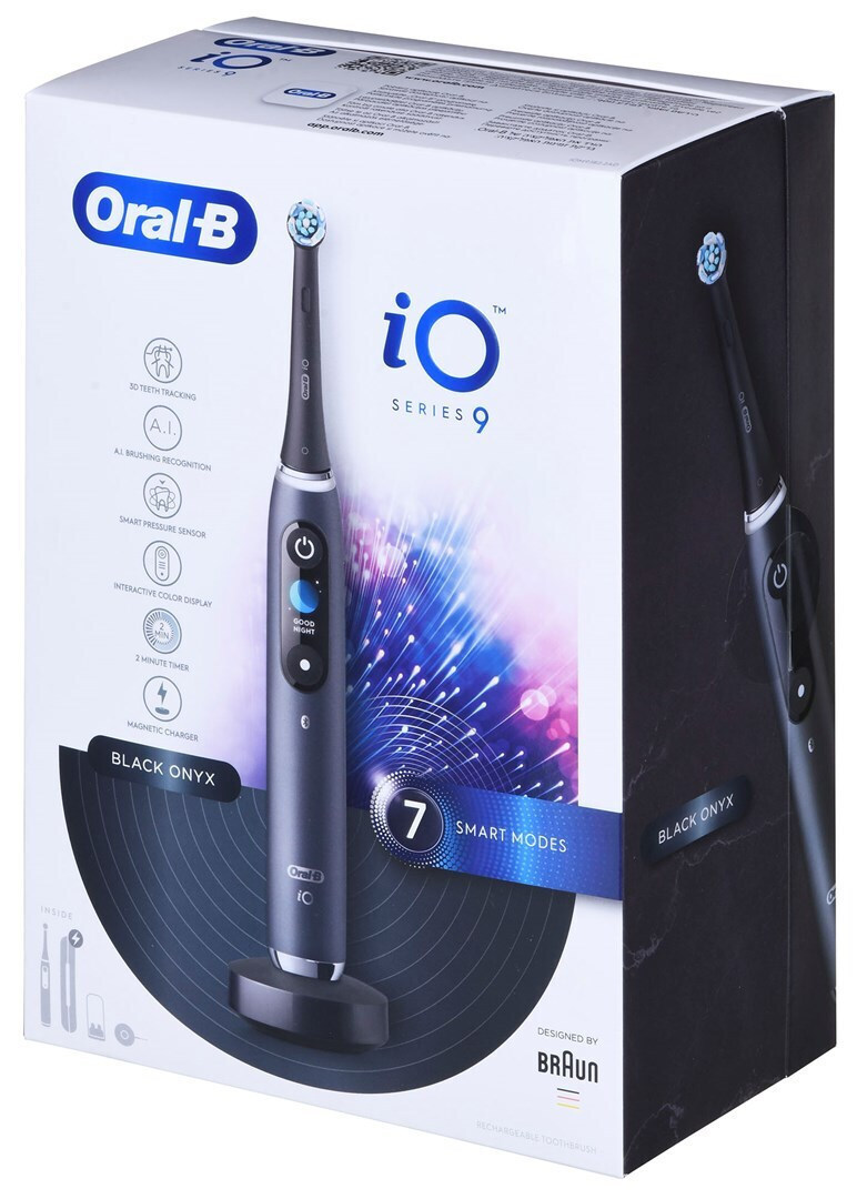 Oral-B iO Series 9 Ηλεκτρική Οδοντόβουρτσα με Αισθητήρα Πίεσης και Θήκη Ταξιδίου Black Onyx