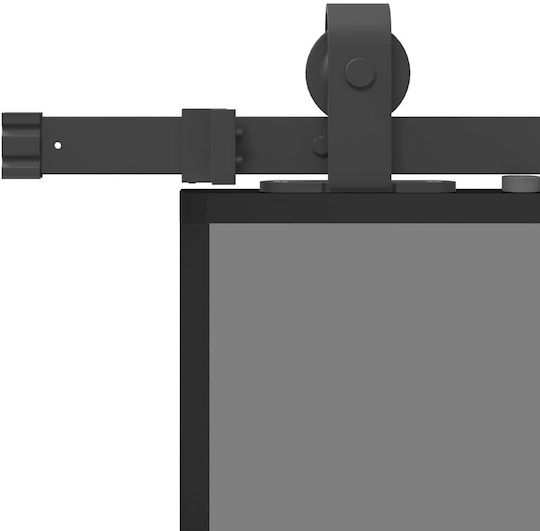Vidaxl Σετ Συρόμενης Πόρτας Υλικό Μαύρο 102,5x205 Cm Μαύρο