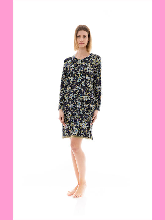 Pink Label Winter Damen Nachthemd Pink