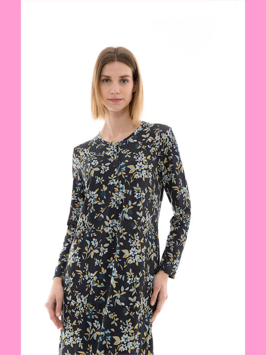 Pink Label Winter Damen Nachthemd Pink