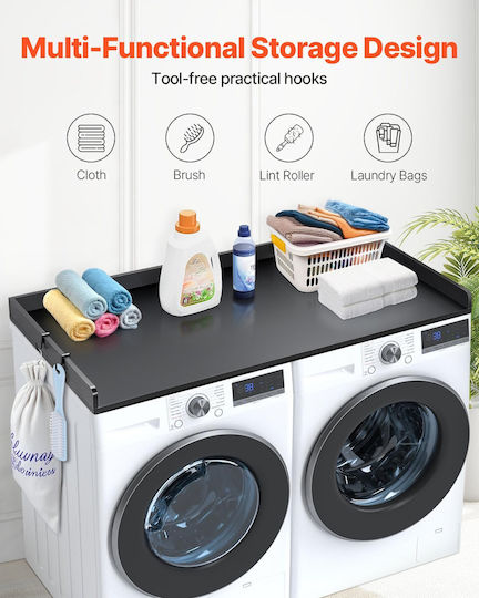 Vevor Washer Dryer Countertop 54" X 27" Wooden Washer Dryer Top Black