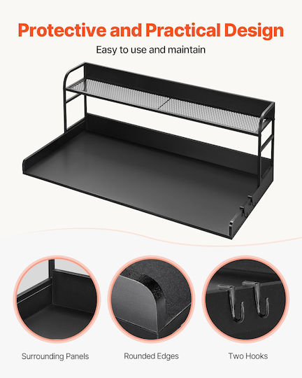 Vevor Πλυντήριο Στεγνωτήριο Πάγκος Ράφι 54"x27" Ξύλινο Κάλυμμα Πλυντηρίου Στεγνωτηρίου Μαύρο