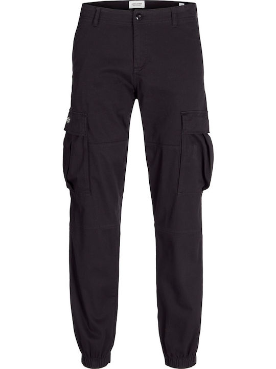 Trousers Cargo Elastic in Relaxed Fit Black