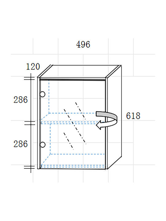 Martin Badezimmerspiegel LED aus Sperrholz mit Schrank 60x64cm Gray