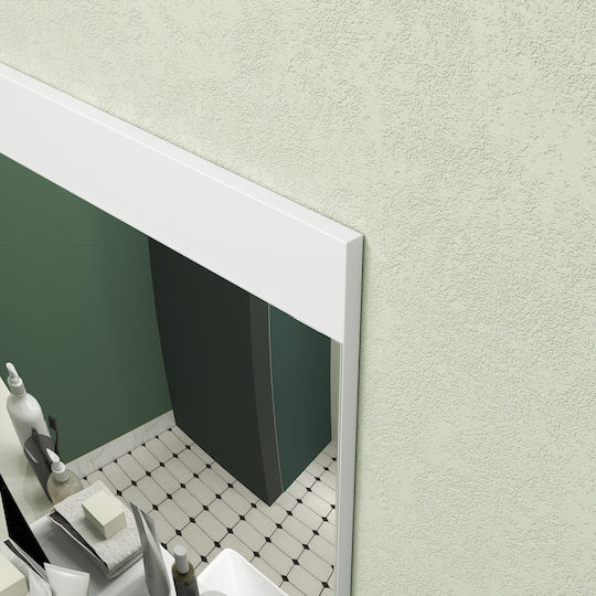 HomCom Badezimmerspiegel aus MDF mit Regal 50x12cm Weiß
