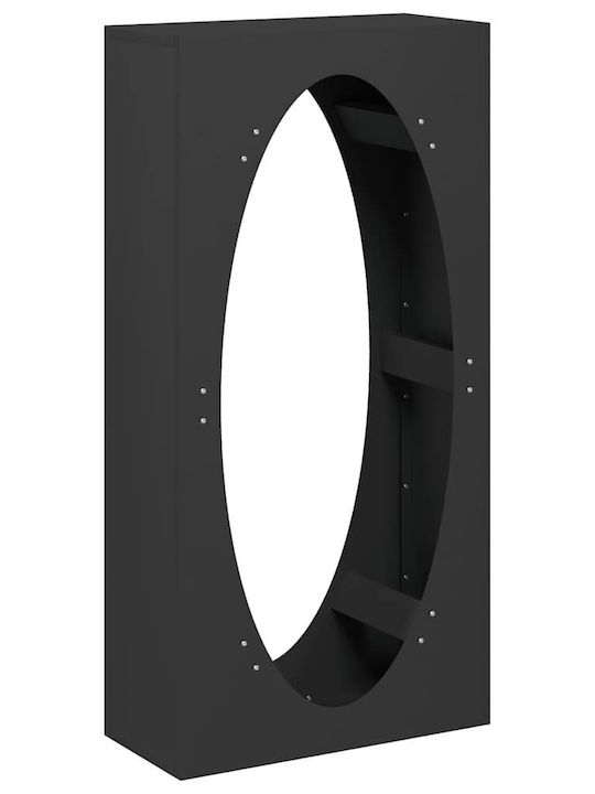 vidaXL Wooden Shelf Wood Storage 50x23x100cm Black