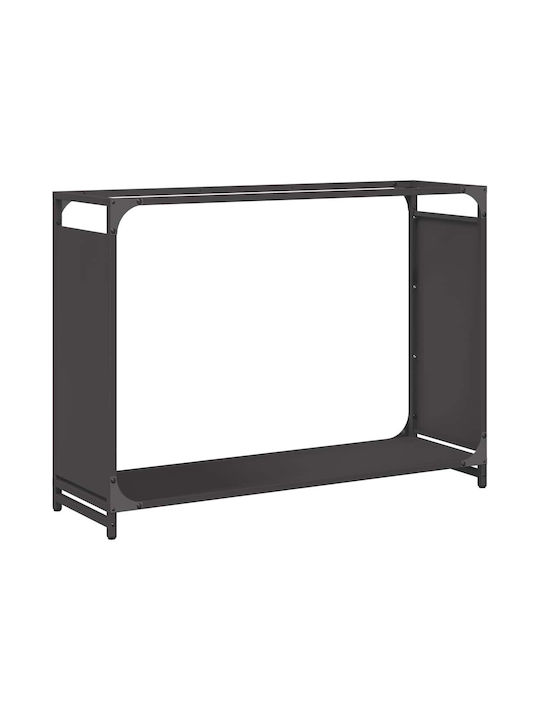vidaXL Ξύλινο Ράφι Αποθήκευσης Ξύλων 90x28x65cm Μαύρο
