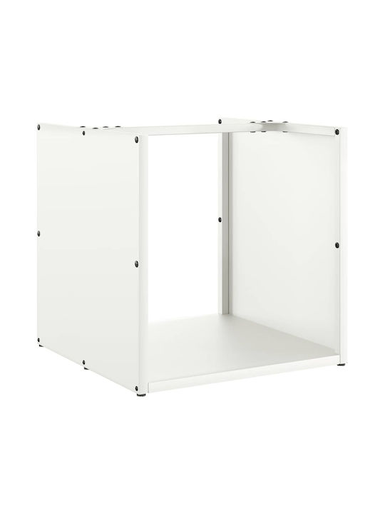 vidaXL Wooden Shelf Wood Storage 40x40x40cm White