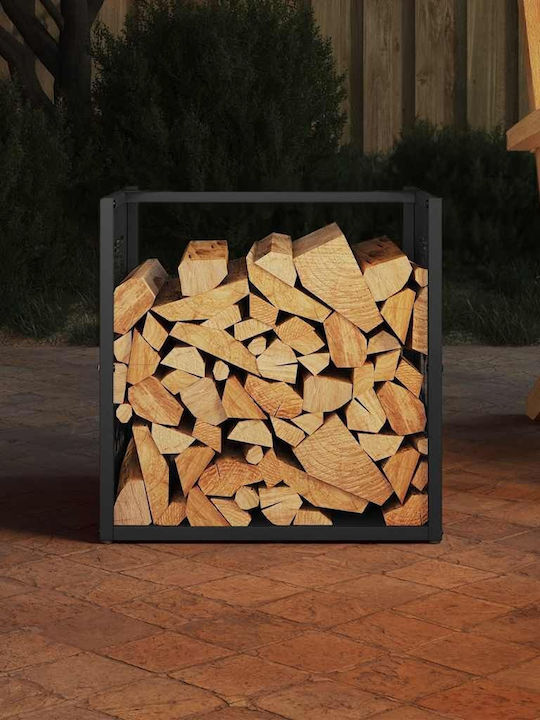 vidaXL Ξύλινο Ράφι Αποθήκευσης Ξύλων 40x40x40cm Μαύρο