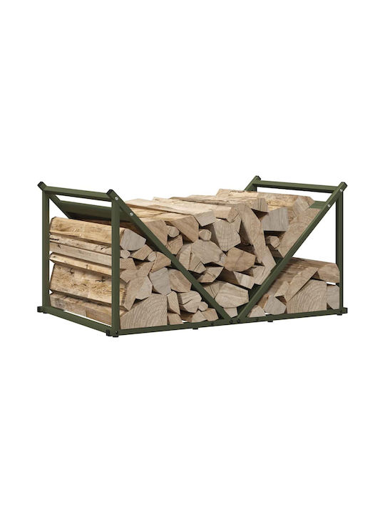 vidaXL Lemn Raft Depozitare lemne 70x43x34.5cm Verde
