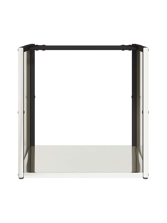vidaXL Inox Ράφι Αποθήκευσης Ξύλων 40x40x40cm Ασημί