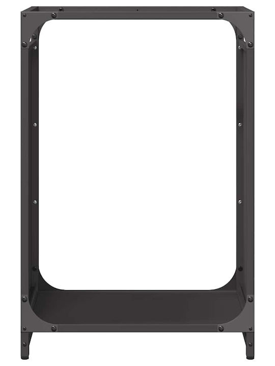 vidaXL Lemn Raft Depozitare lemne 44x28x65cm Negru