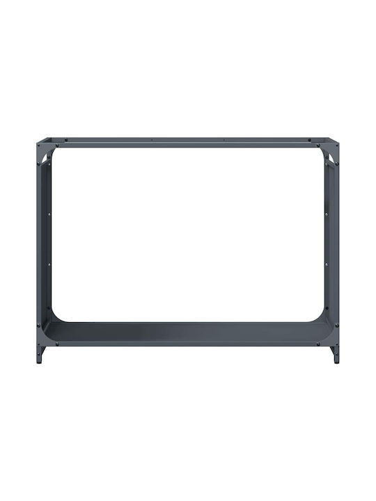 vidaXL Дърво Рафт Съхранение на Дърва 90x28x65см Сив