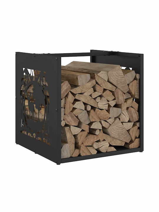 vidaXL Ξύλινο Ράφι Αποθήκευσης Ξύλων 40x40x40cm Μαύρο