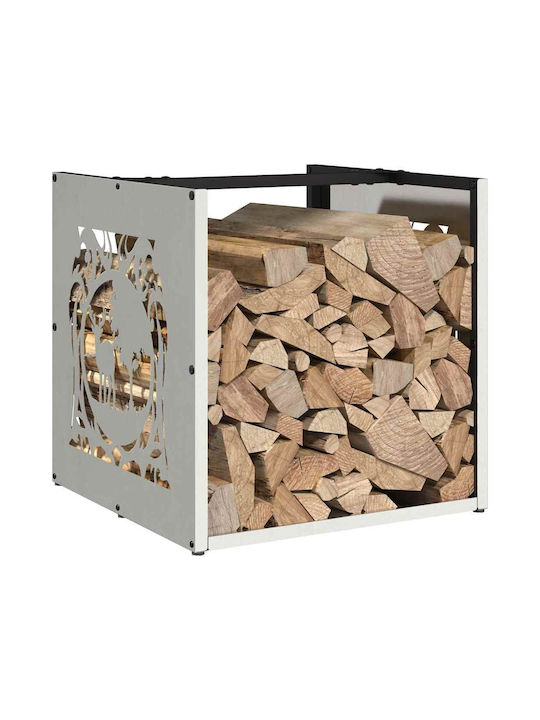 vidaXL Inox Ράφι Αποθήκευσης Ξύλων 40x40x40cm Ασημί