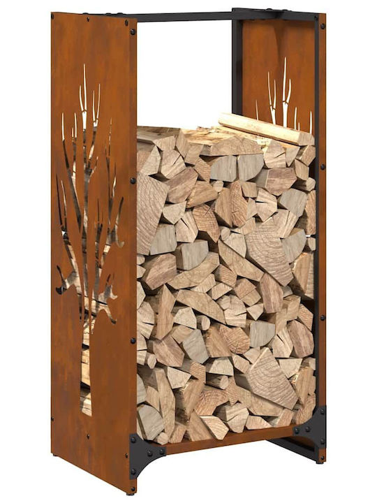 vidaXL Inox Shelf Wood Storage 40x30x80cm Silver