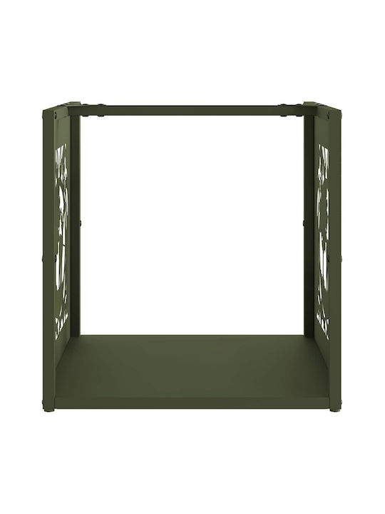 vidaXL Lemn de foc Lemn Raft Depozitare lemne 40x40x40cm Verde