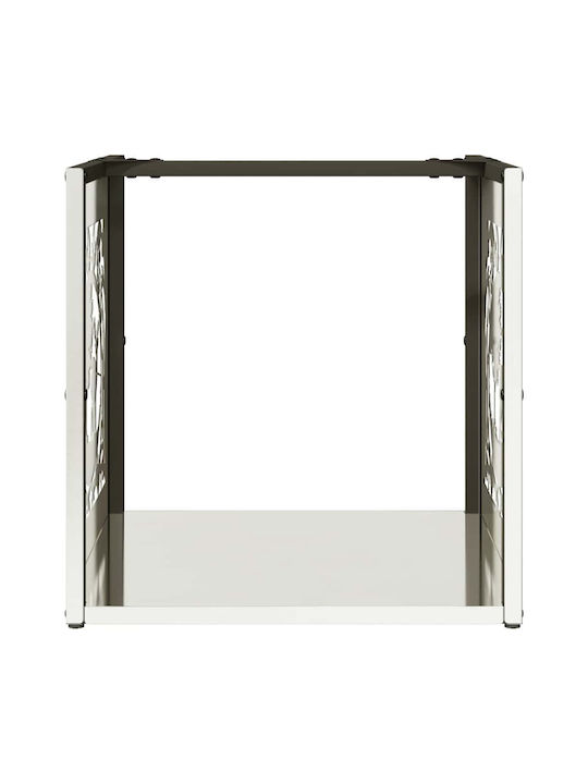 vidaXL Inox Ράφι Αποθήκευσης Ξύλων 40x40x40cm Ασημί