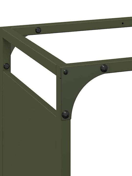 vidaXL Firewood Wooden Shelf Wood Storage 44x28x90cm Green