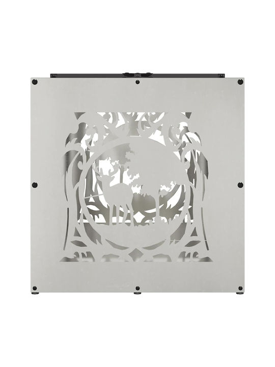 vidaXL Inox Ράφι Αποθήκευσης Ξύλων 40x40x40cm Ασημί