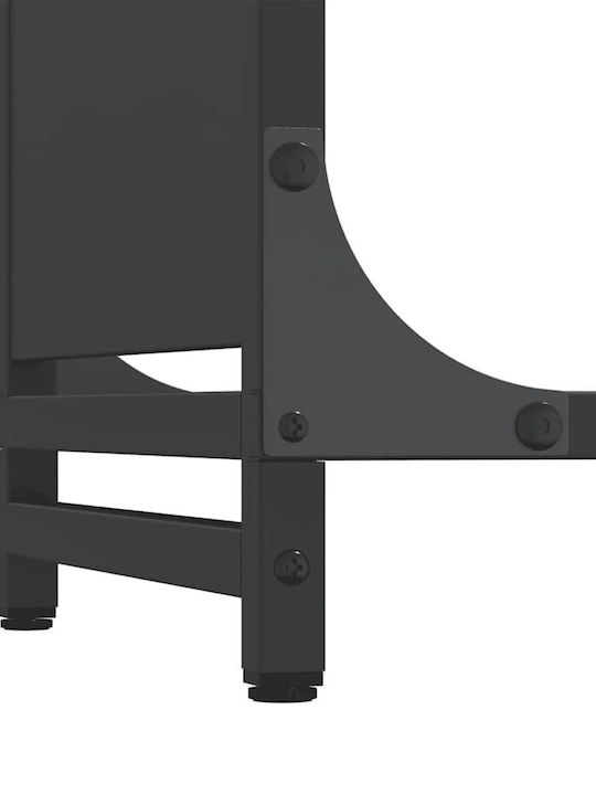vidaXL Lemn Raft Depozitare lemne 44x28x90cm Negru