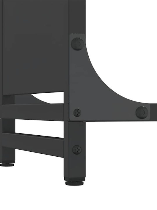 vidaXL Lemn Raft Depozitare lemne 44x28x65cm Negru