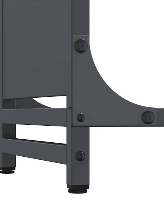 vidaXL Дърво Рафт Съхранение на Дърва 90x28x65см Сив