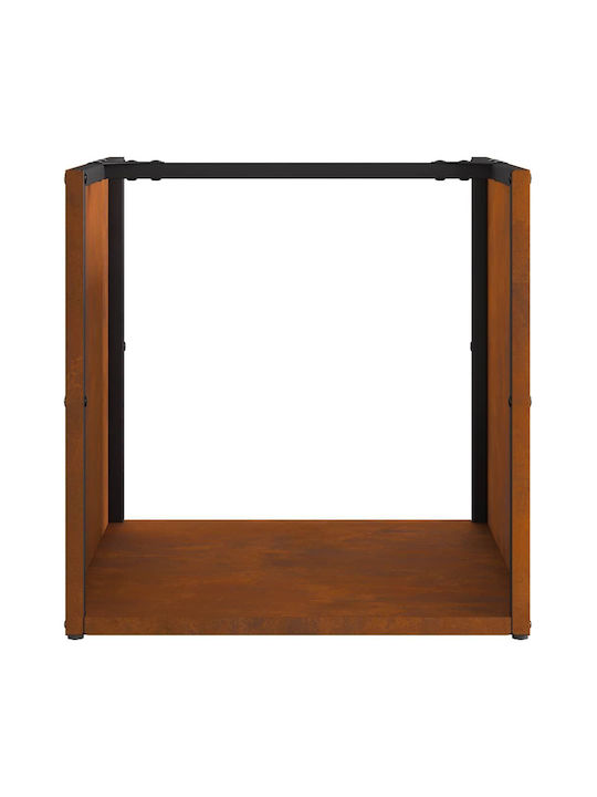 vidaXL Inox Shelf Wood Storage 40x40x40cm Silver